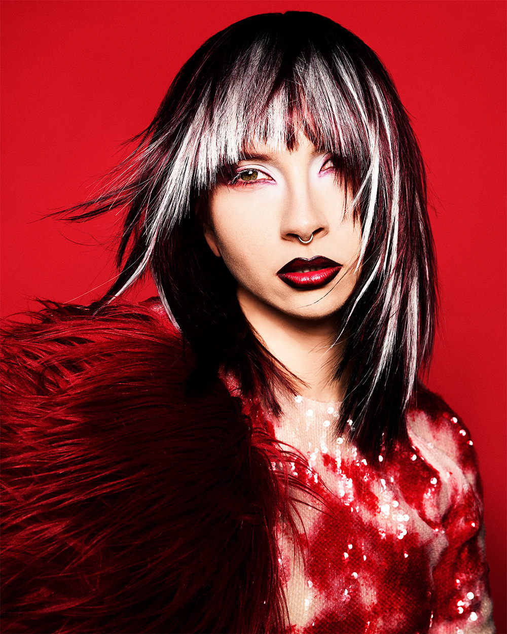 Kelly Rowney - BHA North Eastern Hairdresser of the Year 2025 - Cherry Red Straight Hair
